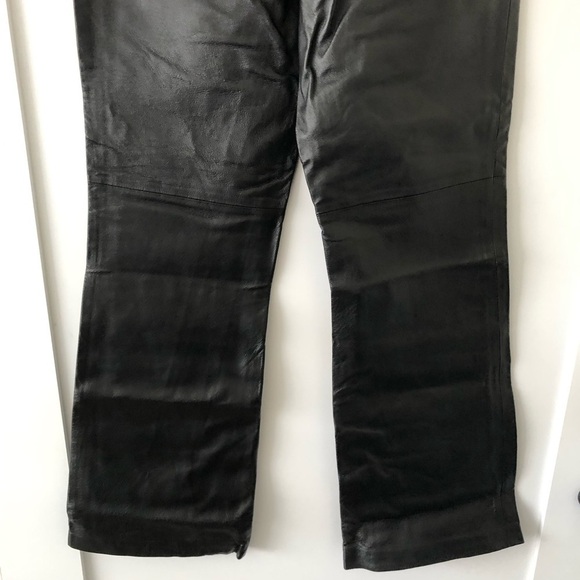 Newport News Black Vintage Straight Leg Leather Pants 8 - Picture 9 of 10